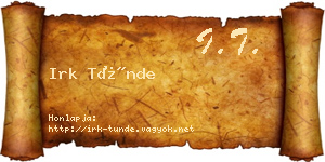 Irk Tünde névjegykártya
