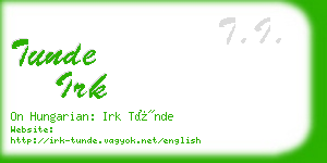tunde irk business card